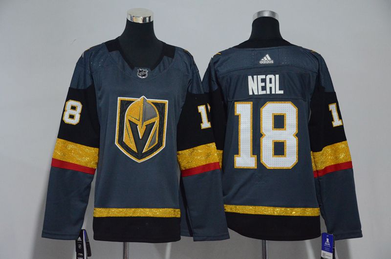 Women Vegas Golden Knights #18 Neal Fanatics Branded Breakaway Home Gray Adidas NHL Jersey